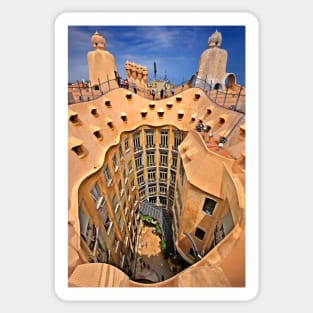 Vertigo on La Pedrera - Barcelona Sticker